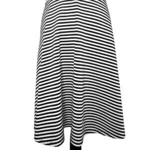 Bobeau Black and white Striped Flare Skirt Swing Size Medium NWOT